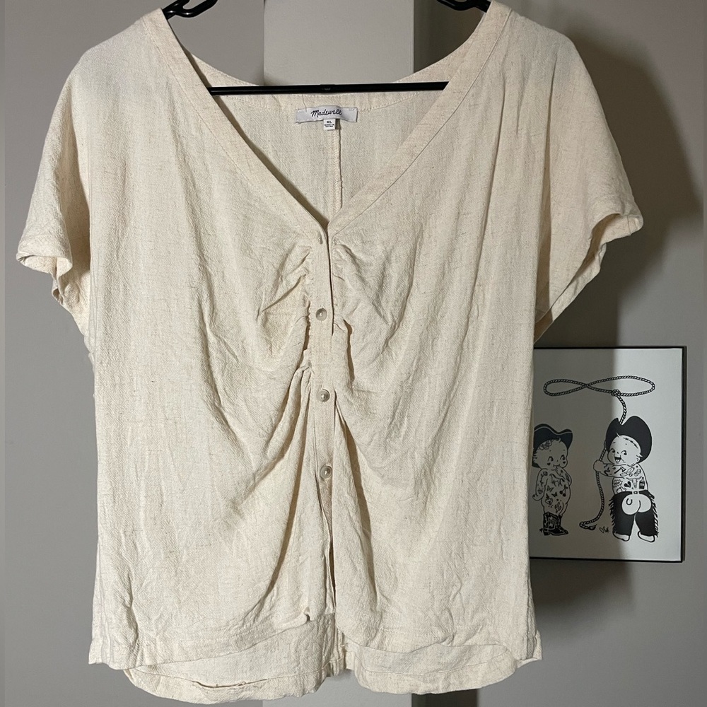 Madewell Ivory Button Down Top - XL